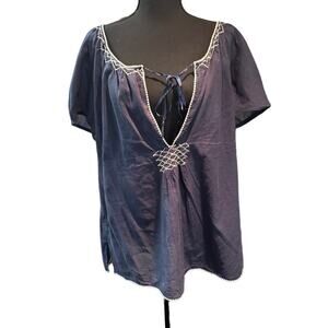 Eddie Bauer Short Sleeve Tunic Style Top Size 2XL